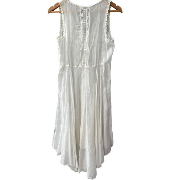 Johnny Was Sleeveless Lace Embroidered Crochet Mini Dress White Size XS